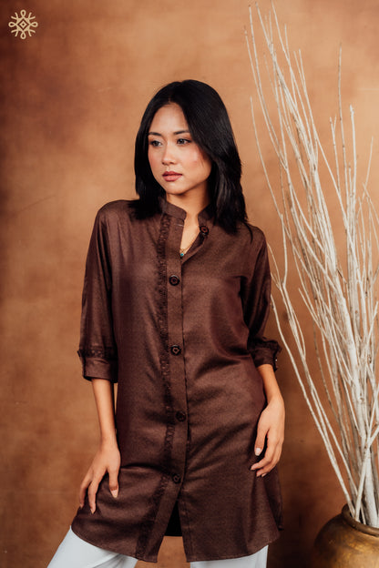 Chestnut Herringbone Tunic