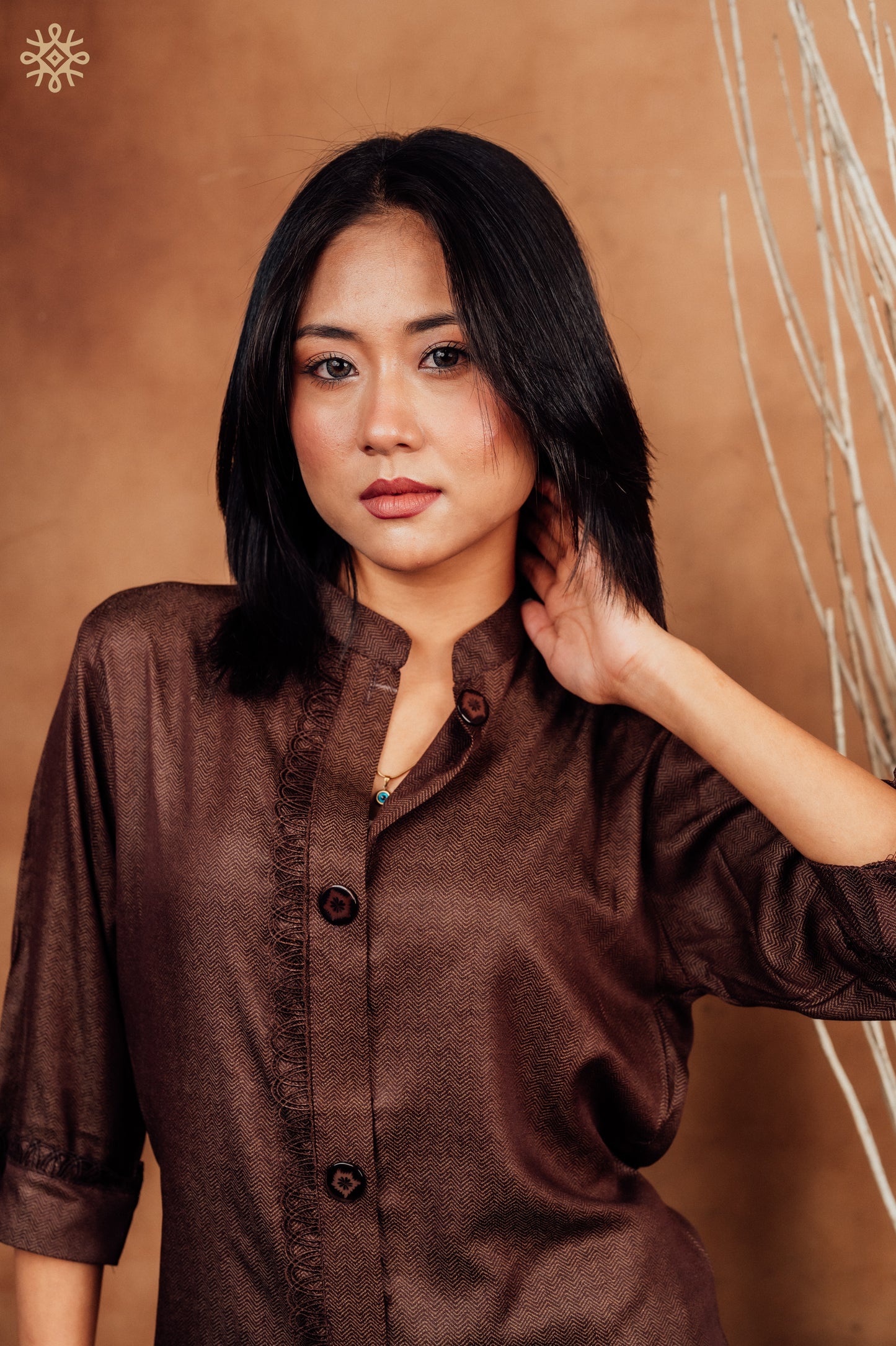 Chestnut Herringbone Tunic