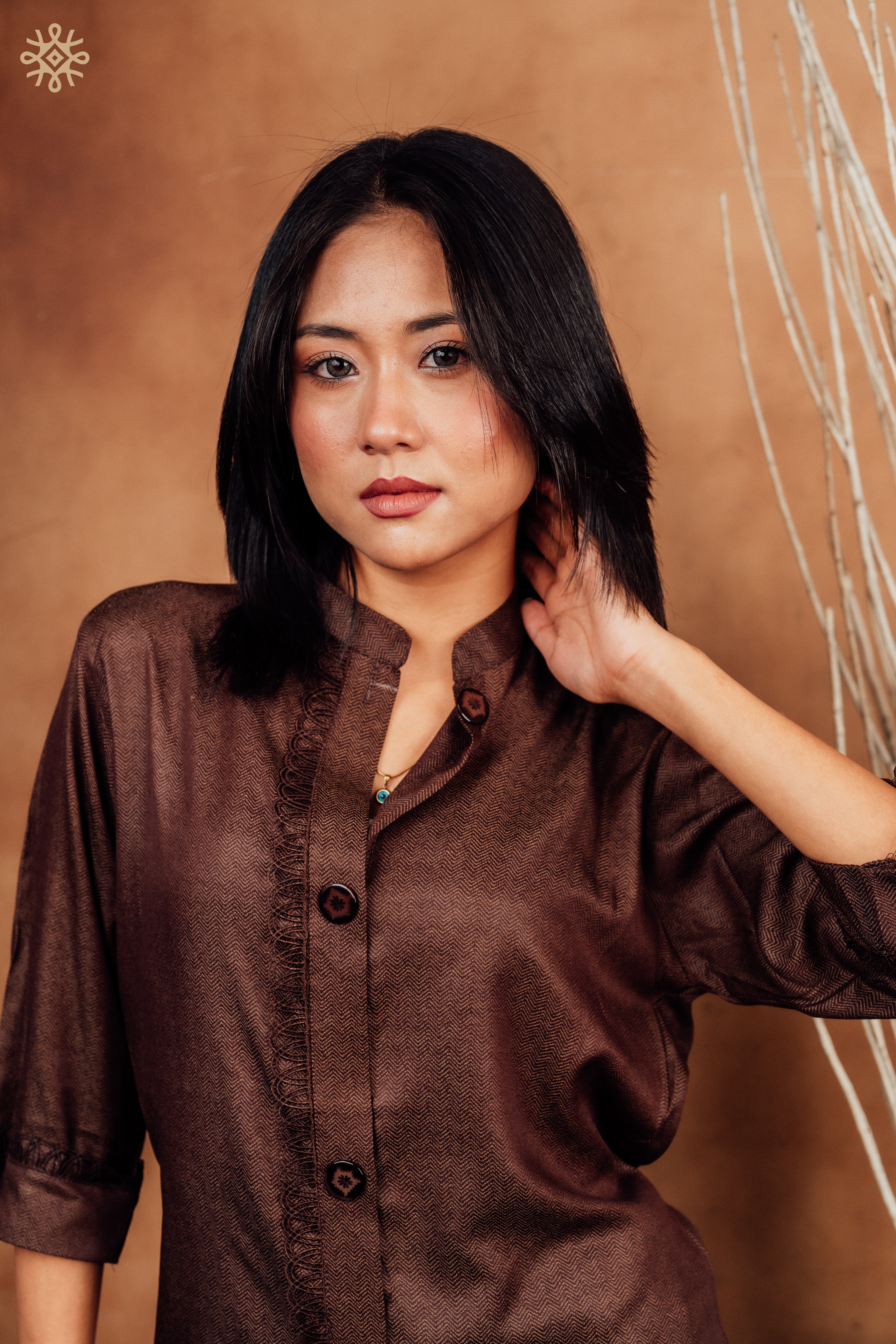 Chestnut Herringbone Tunic