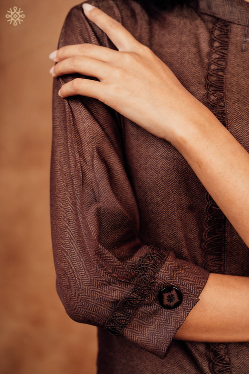Chestnut Herringbone Tunic