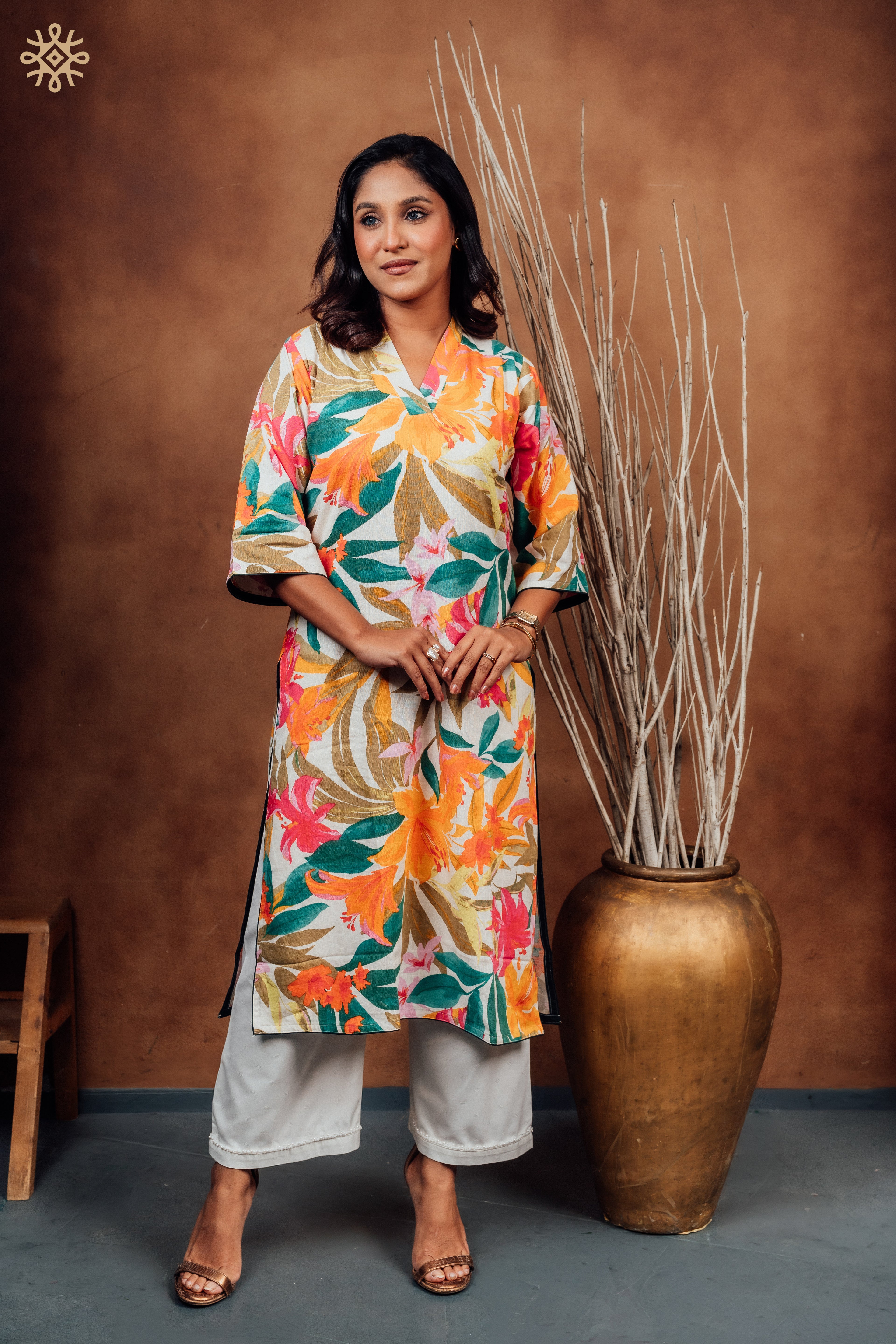 The Tropical Flora Silk Kurta Set