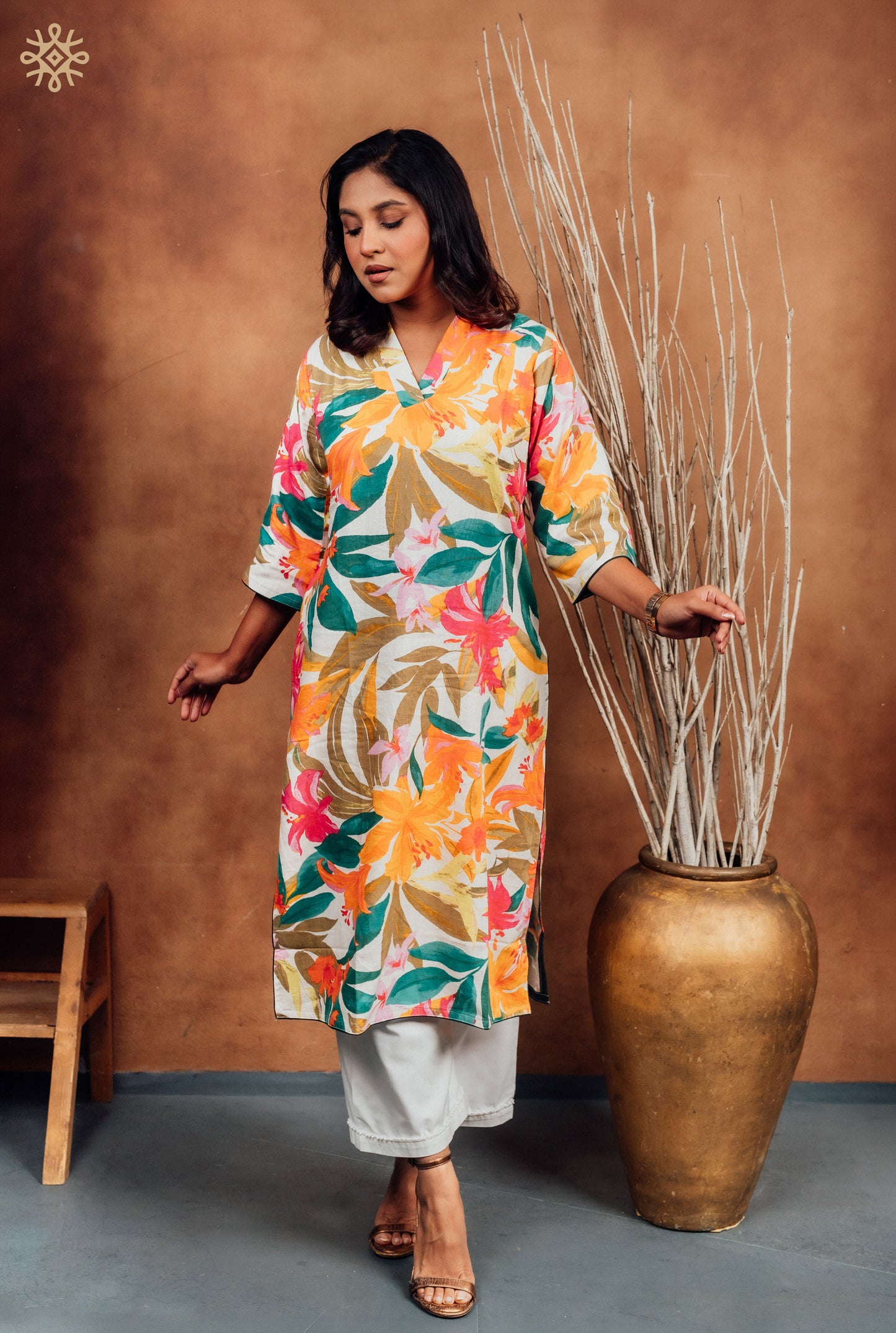 The Tropical Flora Silk Kurta Set