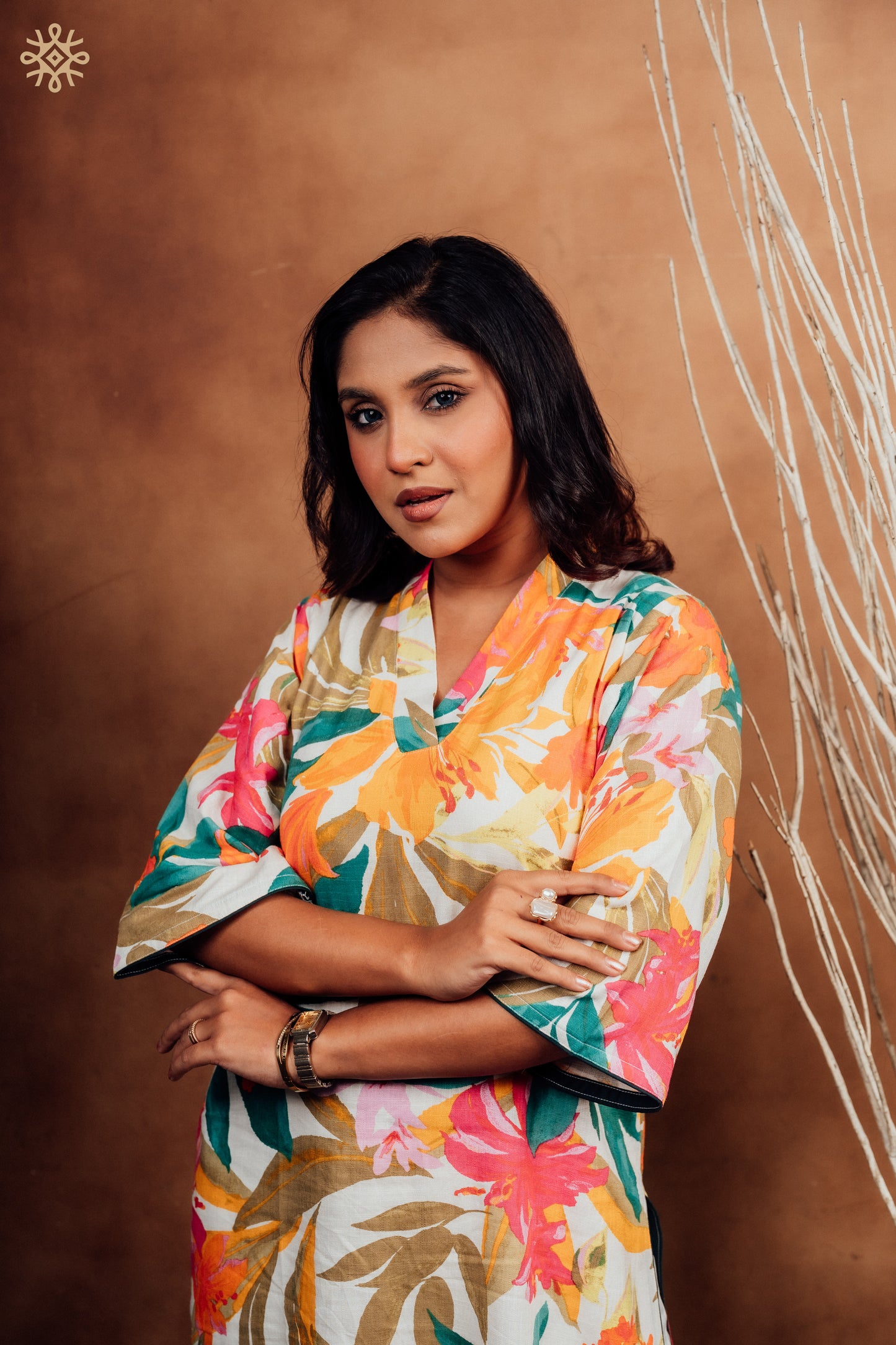 The Tropical Flora Silk Kurta Set
